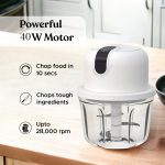 Compact Cordless Electric Chopper 350ML, Multi-use Food Grinder for Home Kitchen