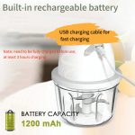 Compact Cordless Electric Chopper 350ML, Multi-use Food Grinder for Home Kitchen - Image 7