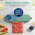 HOTU 1pc 1200Mah Portable Multi-Function Automatic Food Sealer Machine with Snack Sealing System, External Suction And Inflation Function - Rechargeable USB Vacuum Sealer for Kitchen And Outdoor Picnics - Image 12