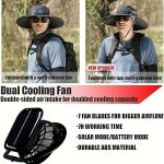 Solar Fan Hat, USB Rechargeable Wide Brim Sun Hat - Gambar 11