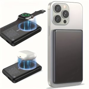 5000mAh Mini Magnetic Wireless Power Bank, 5W Wireless 10W Wired USB-C Charger for iPhone & Android | MY Local Warehouse