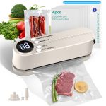 HOTU 1pc 1200Mah Portable Multi-Function Automatic Food Sealer Machine with Snack Sealing System, External Suction And Inflation Function - Rechargeable USB Vacuum Sealer for Kitchen And Outdoor Picnics - Image 6