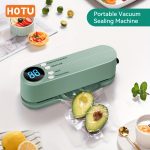 HOTU 1pc 1200Mah Portable Multi-Function Automatic Food Sealer Machine with Snack Sealing System, External Suction And Inflation Function - Rechargeable USB Vacuum Sealer for Kitchen And Outdoor Picnics
